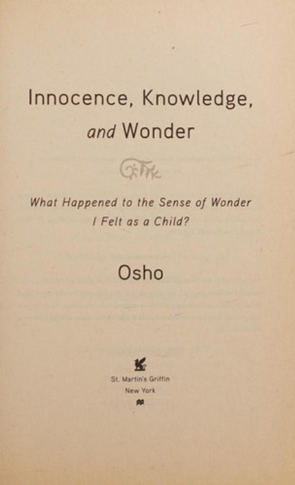 Osho Innocence, Knowledge And wonder book cover
